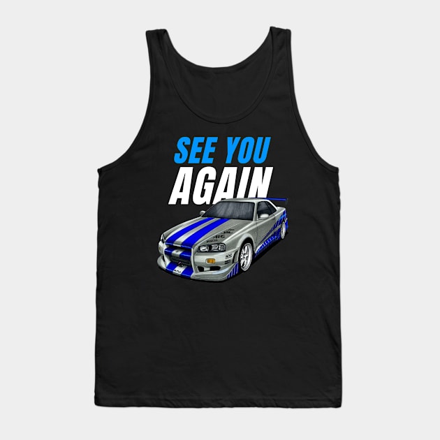 See you again { Paul walker's Skyline GTR } Tank Top by MOTOSHIFT